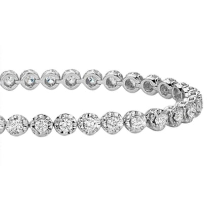 3.50 Ct Round Brilliant Cut Natural Earth Mined Diamond Bracelet Cut Mounting