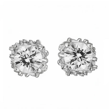 3.60 Ct Round Brilliant Cut Sparkling Lab Grown Diamonds Lady Studs Earrings