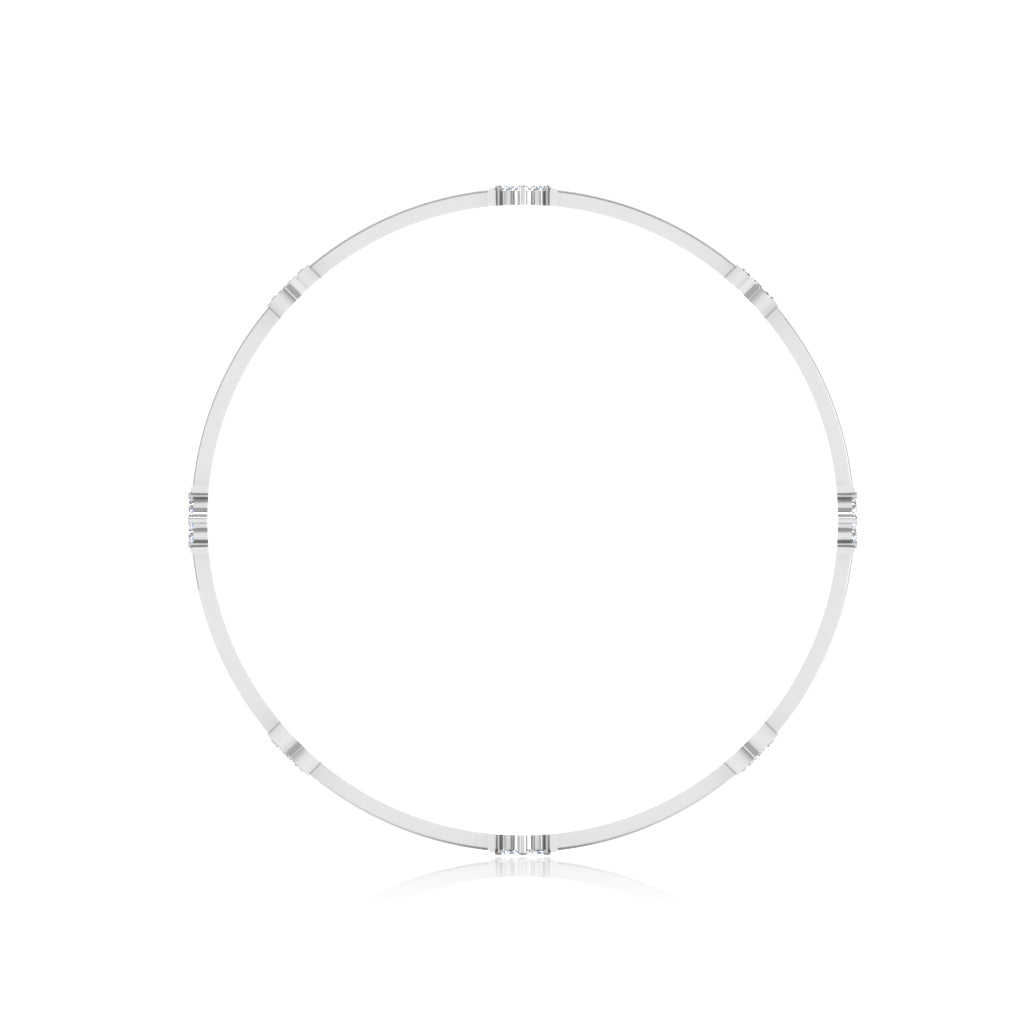 3.60 Ct Round Natural Earth Mined Diamond Women Bangle 14K White Gold