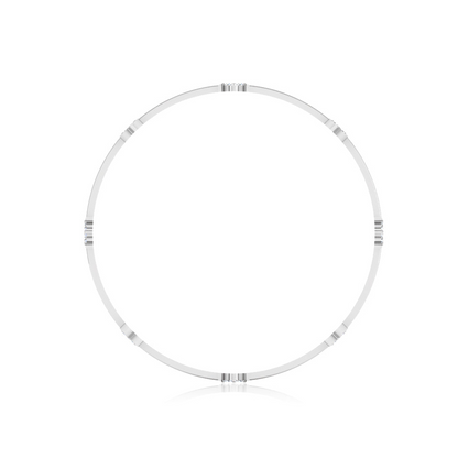 3.60 Ct Round Natural Earth Mined Diamond Women Bangle 14K White Gold