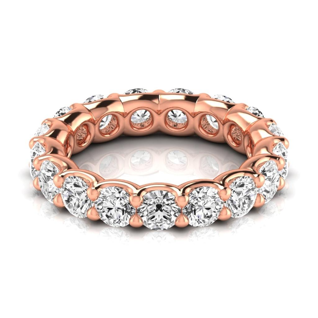 3.60 ct Round Diamond Rose Gold Eternity Band Lab Grown 14K Jewelry