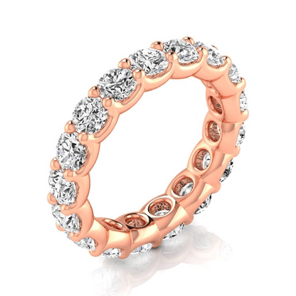 3.60 ct Round Diamond Rose Gold Eternity Band Lab Grown 14K Jewelry