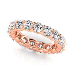 3.60 ct Round Diamond Rose Gold Eternity Band Lab Grown 14K Jewelry