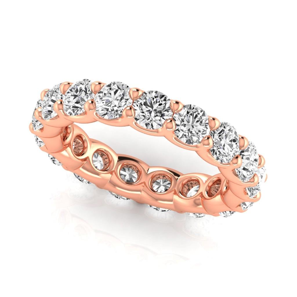 3.60 ct Round Diamond Rose Gold Eternity Band Lab Grown 14K Jewelry