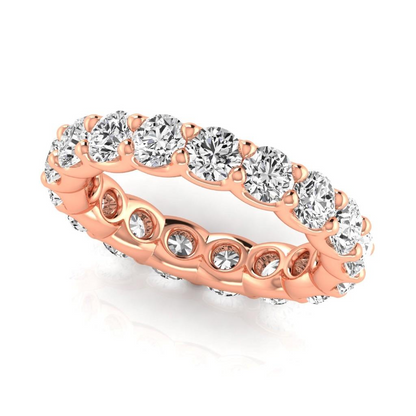 3.60 ct Round Diamond Rose Gold Eternity Band Lab Grown 14K Jewelry