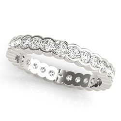 3.6 Ct Diamond Round Cut Eternity Band Half Bezel Lab Grown 14K Jewelry