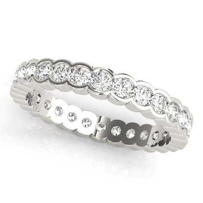 3.6 Ct Diamond Round Cut Eternity Band Half Bezel Lab Grown 14K Jewelry