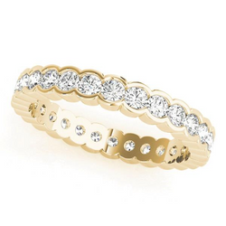 3.6 Cts Lab Grown Round Diamond Eternity Band Yellow Gold 14K Jewelry