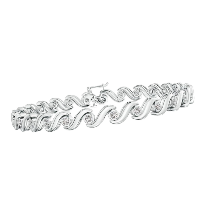 3.75 Carats Round Cut Lab Grown Diamond Tennis Bracelet Solid White Gold 10K