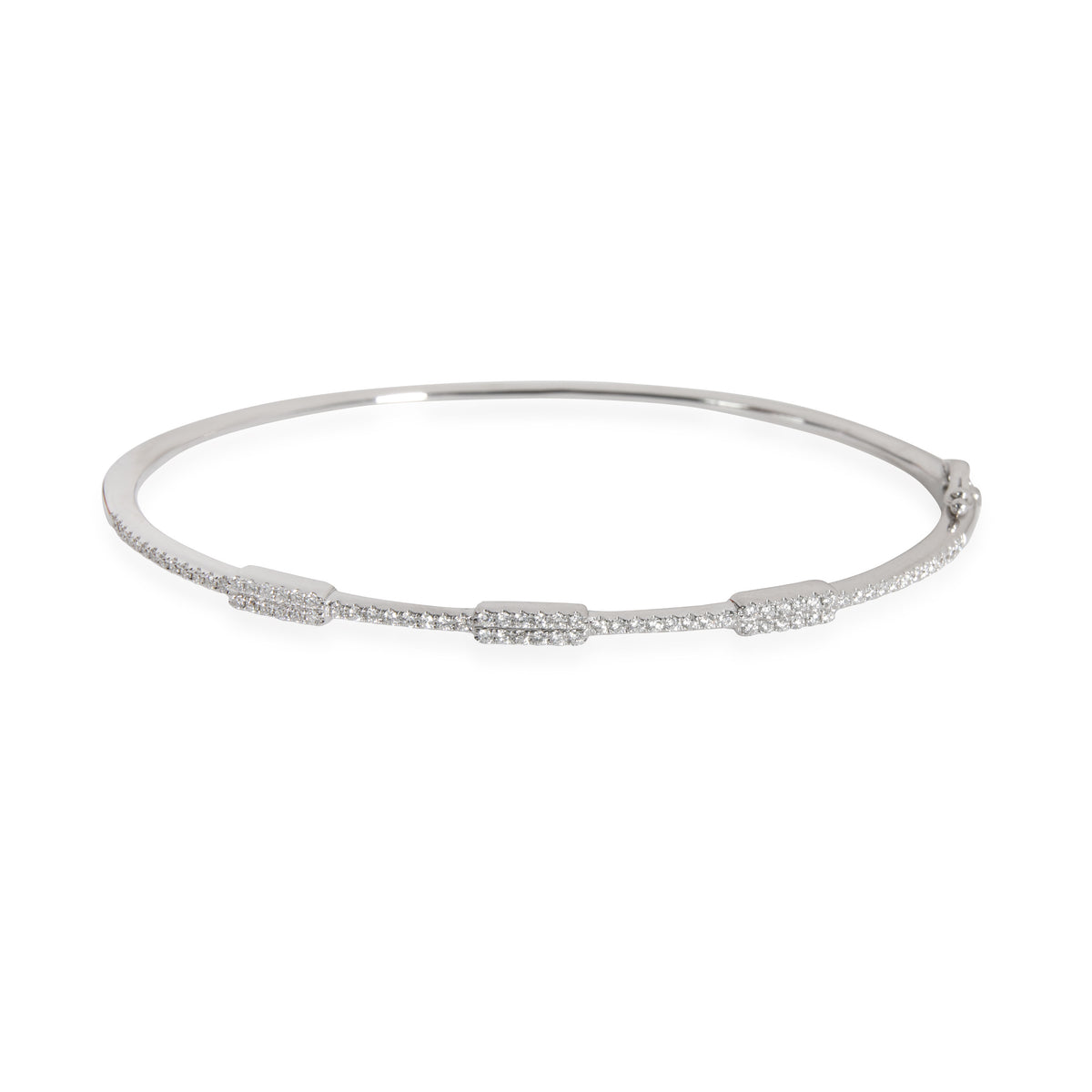 3.75 Ct Round Cut Natural Earth Mined Diamond Women Bangle 14K White Gold
