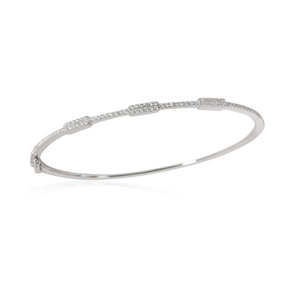 3.75 Ct Round Cut Natural Earth Mined Diamond Women Bangle 14K White Gold