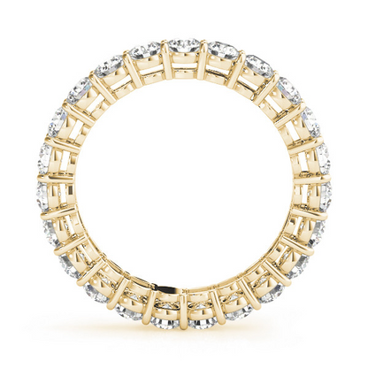 3.8 Ct Round Diamond Lab Grown Ladies Yellow Gold Wedding Eternity Band