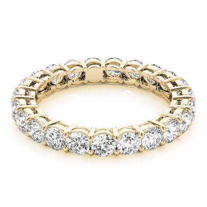 3.8 Ct Round Diamond Lab Grown Ladies Yellow Gold Wedding Eternity Band