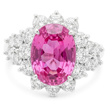 30.50 Carats Pink Kunzite Gem Stone Ring White Gold Fancy Jewelry
