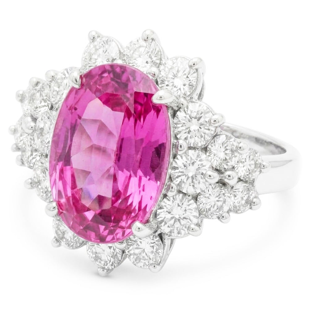 30.50 Carats Pink Kunzite Gem Stone Ring White Gold Fancy Jewelry