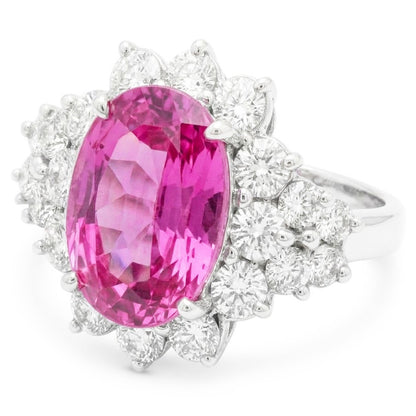 30.50 Carats Pink Kunzite Gem Stone Ring White Gold Fancy Jewelry