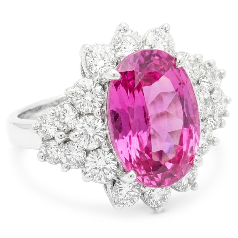 30.50 Carats Pink Kunzite Gem Stone Ring White Gold Fancy Jewelry