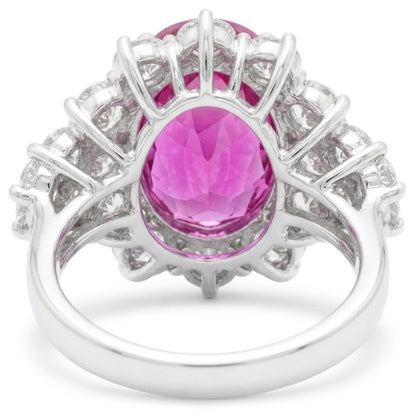 30.50 Carats Pink Kunzite Gem Stone Ring White Gold Fancy Jewelry