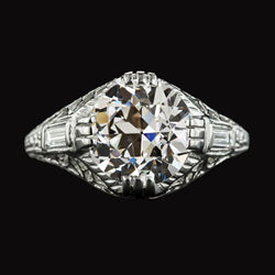 30K Vintage Style Natural Earth Mined Diamond Engagement Ring
