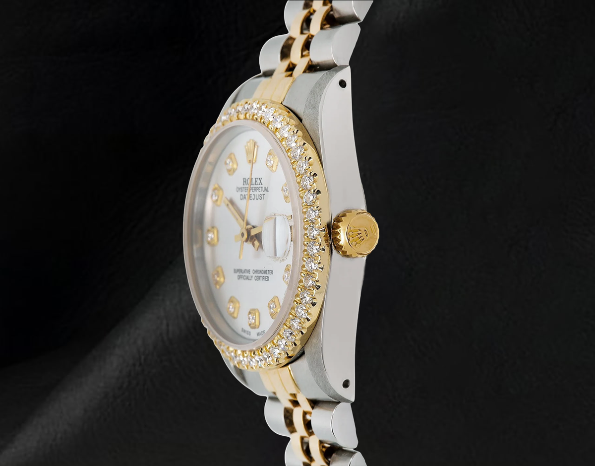 Rolex 68273 Datejust 31mm Silver Diamond Dial Two Tone Watch