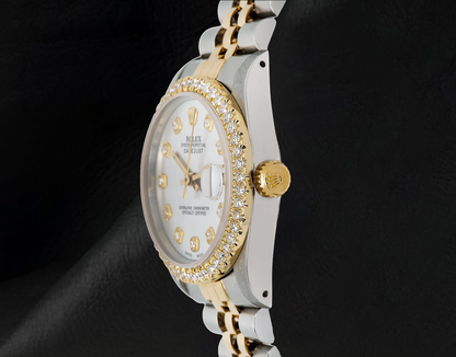 Rolex 68273 Datejust 31mm Silver Diamond Dial Two Tone Watch