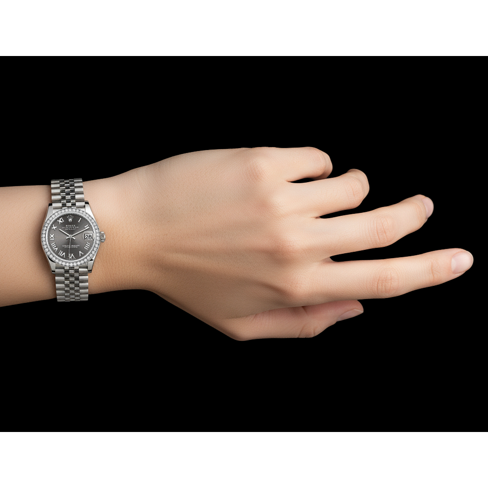 31mm Rolex Lady Datejust 278240 Grey Roman Dial Steel Watch P4