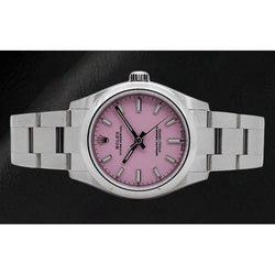 31mm Rolex Oyster Perpetual Candy Pink Luminous Dial Ladies Steel Watch