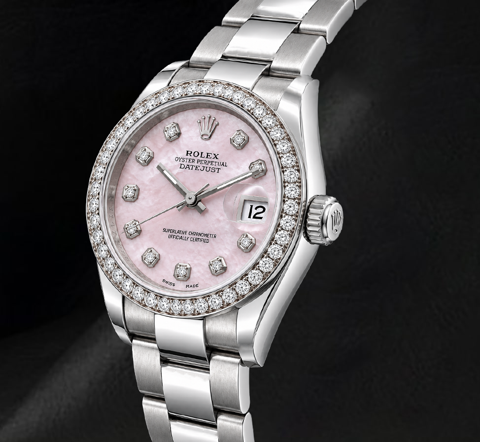 Rolex Datejust 116234 36mm Pink Mother of Pearl Diamond Dial Stainless Steel Watch