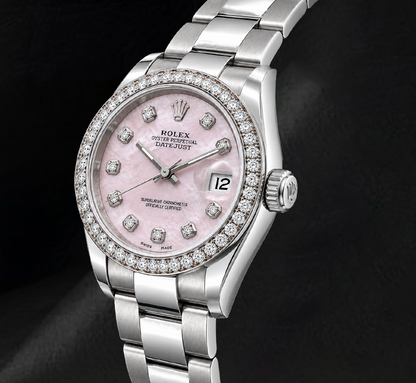 Rolex Datejust 116234 36mm Pink Mother of Pearl Diamond Dial Stainless Steel Watch