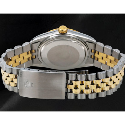 Rolex 16013 Datejust 36mm Champagne Jubilee Diamond Dial Two Tone Watch