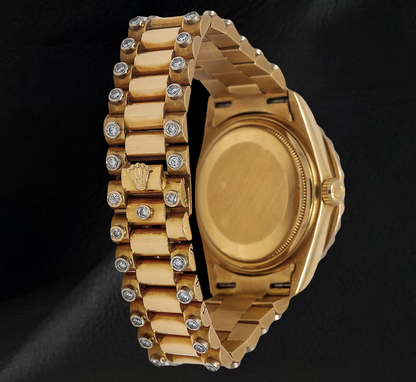 Rolex Day Date 18038 36mm Champagne Diamond Dial Yellow Gold Watch 18K