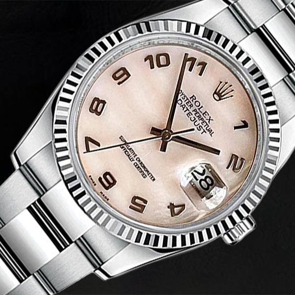 36mm Rolex Date-just Mother of Pearl Arabic Stainless Steel Watch