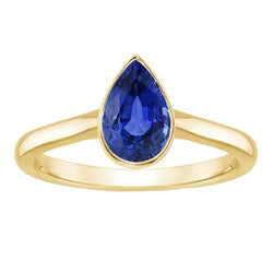 3 Carat Bezel Set Sapphire Engagement Ring