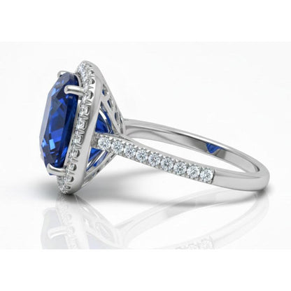 3 Carat Cushion Cut Natural Sapphire Ring