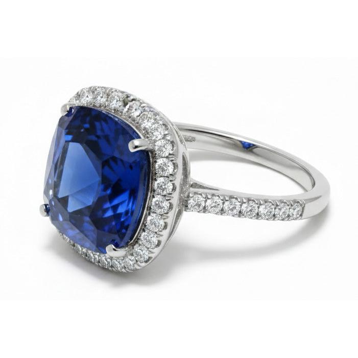 3 Carat Cushion Cut Natural Sapphire Ring