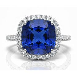 3 Carat Cushion Cut Natural Sapphire Ring