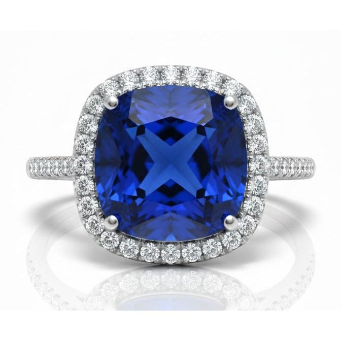 3 Carat Cushion Cut Natural Sapphire Ring