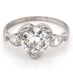 Real  3 Carat Heart Diamond Wedding Ring