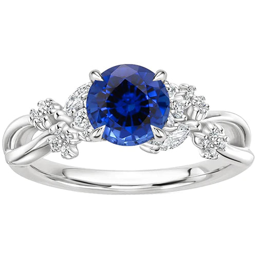 3 Carat Natural Sapphire With Diamond Ring