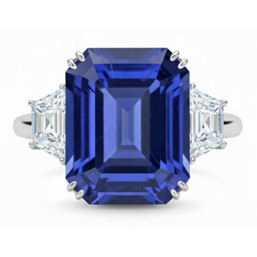 3 Carat Sapphire Natural Earth Mined Diamond Ring