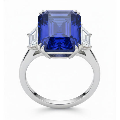 3 Carat Sapphire Natural Earth Mined Diamond Ring