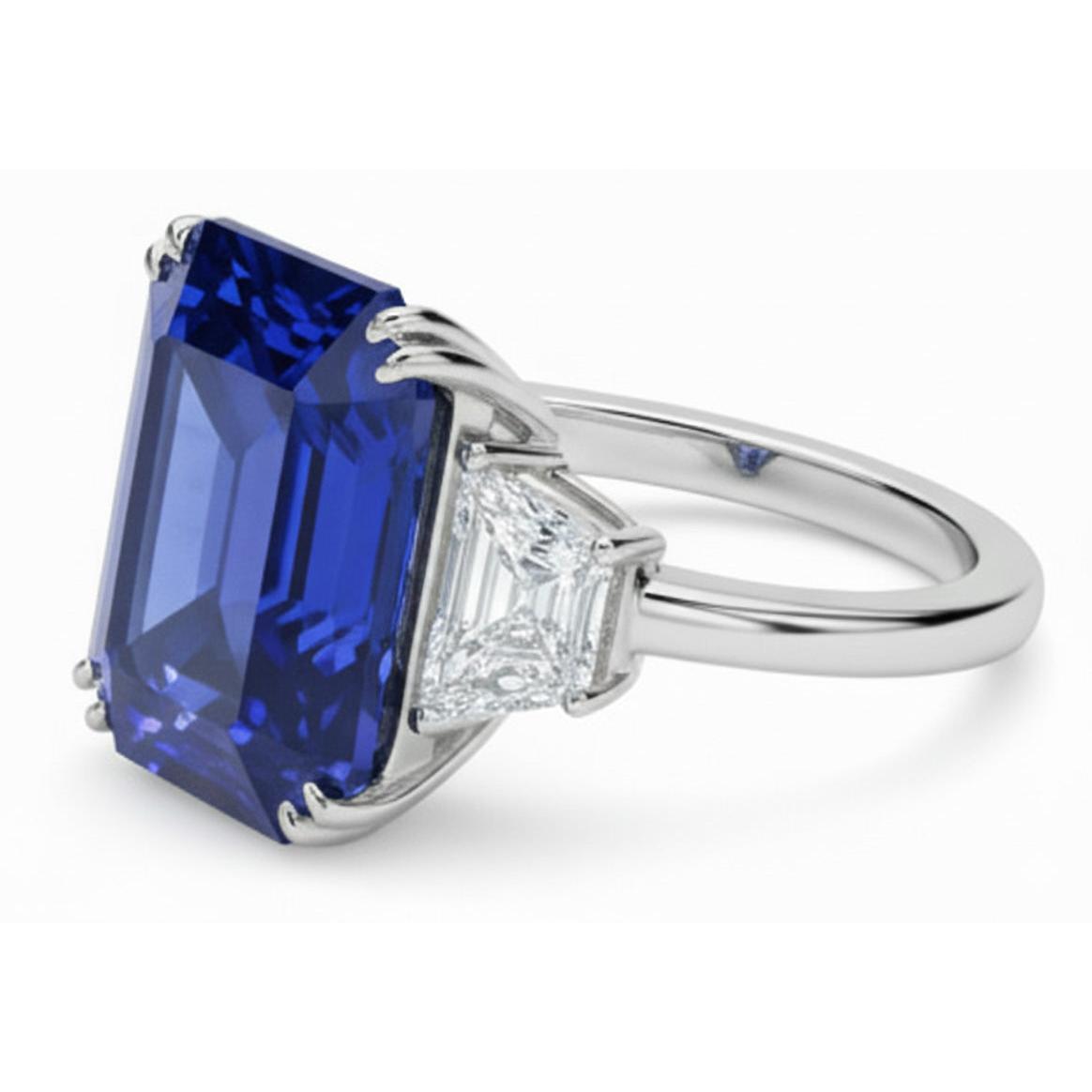 3 Carat Sapphire Natural Earth Mined Diamond Ring