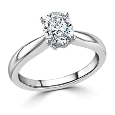 3 Carat Tapered Shank Oval Diamond Ring