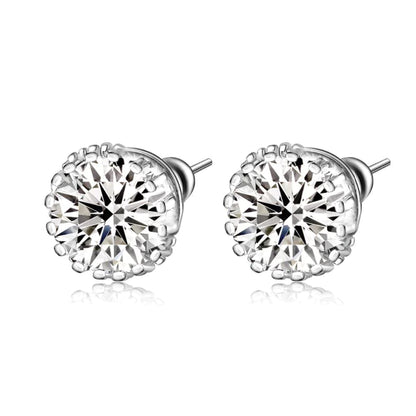 natural round diamond 3ct earring front view