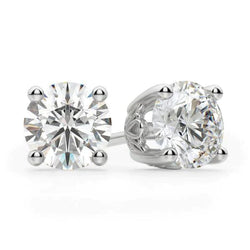 3 Ct Diamond Prong Set Earrings