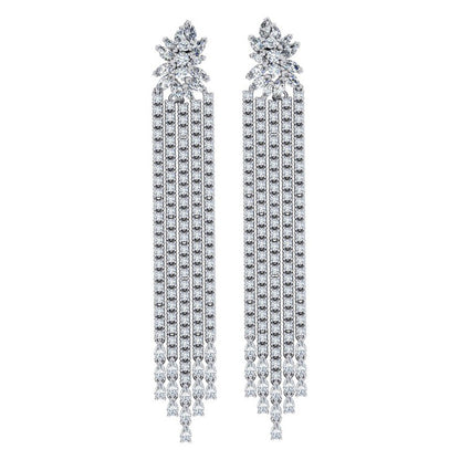 3 Inches Chandelier Earrings Diamonds