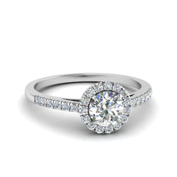 3K Earth Mined Diamond Halo Wedding Ring