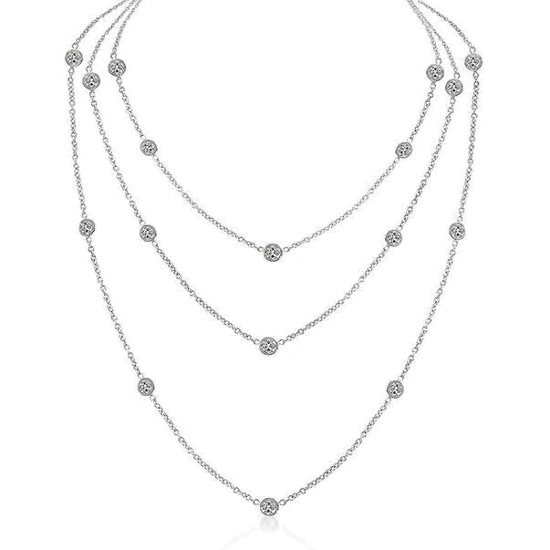 3 Row Layered Diamond Necklace