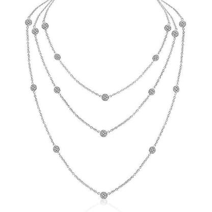 3 Row Layered Diamond Necklace