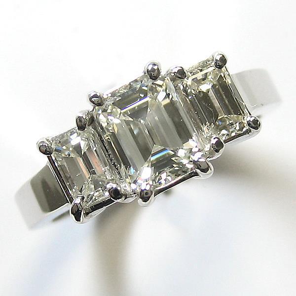 3 Stone Emerald Cut Anniversary Ring